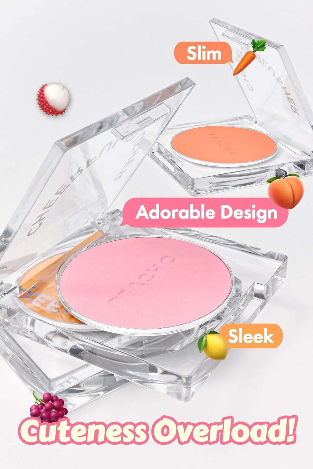 PEACH C Cheerful Blusher - Orange Blush for Cheeks - Korean Makeup Creamy Powder - Fine Pigmented Compact Make Up (04 Carrotful, 0.14 oz)