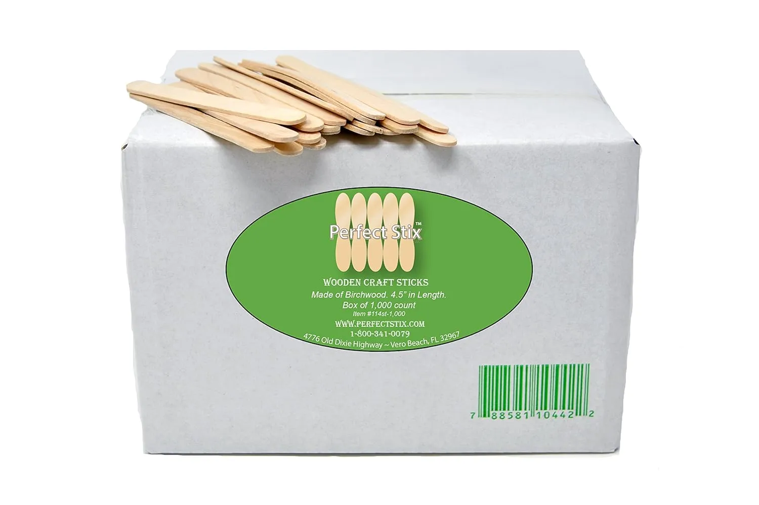 Perfect Stix - 114st-1000 114ST Wooden Craft Sticks, Box of 1,000ct