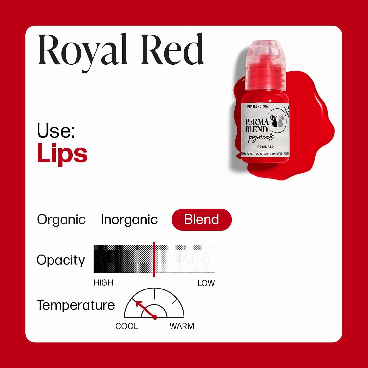 Perma Blend Red Tattoo Ink Set for Permanent Makeup - Lip Blush Microblading Kit - Tattoo Supplies for PMU - Includes Red Apple, Cherry & Cardinal - Vegan (0.5 oz Each)