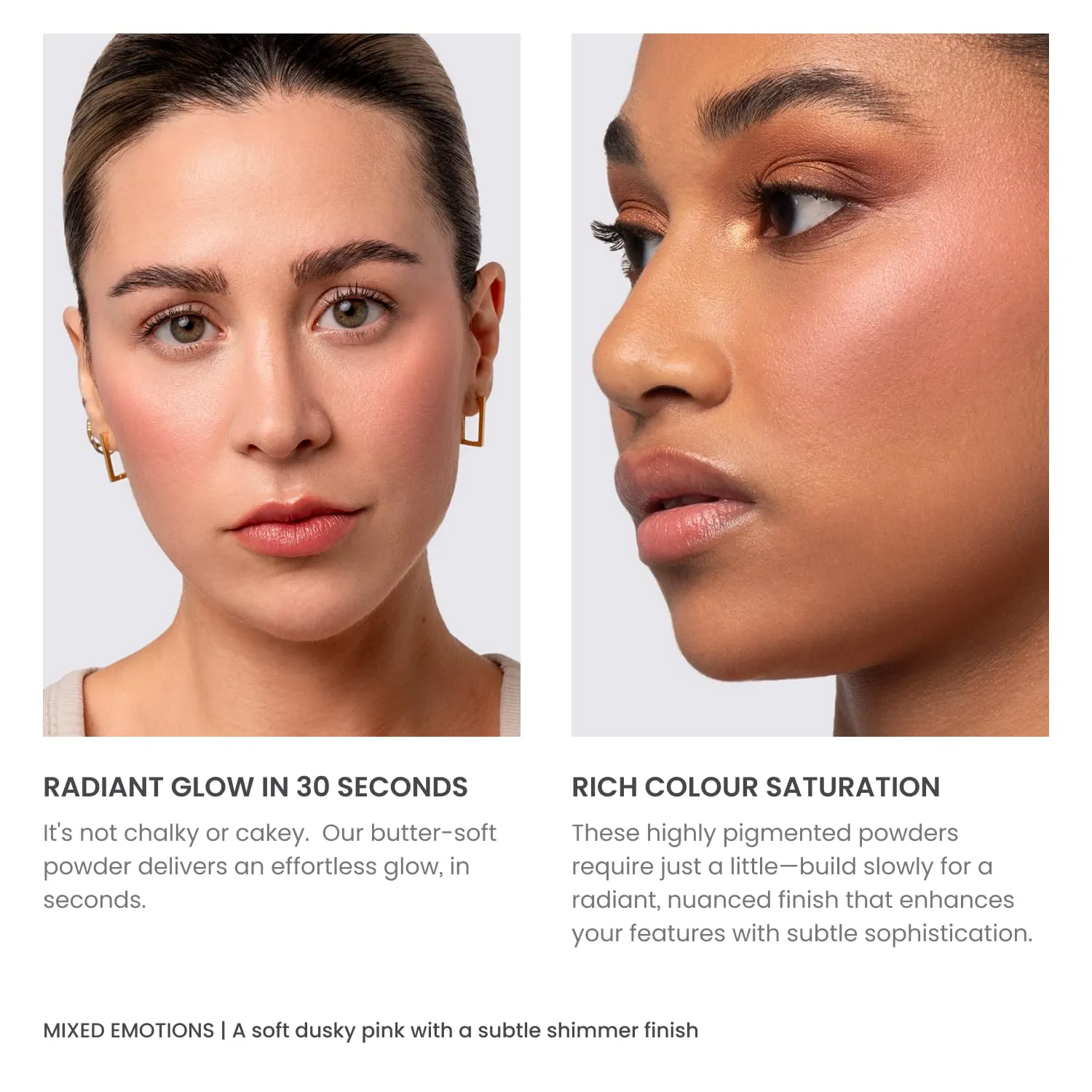 Phase Zero Makeup Powder Blusher - "Mixed Emotions" - 4g / 0.141oz - Pigmented, Buildable, Lightweight Powder Blush for a Radiant, Healthy, Natural Glow. Versatile Shades - Pink - Shimmer finish.