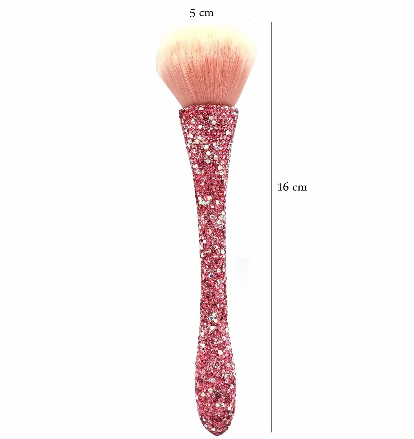 Pink Bling Rhinestone Large Mineral Powder Brush - 1 Piece (Synthetic Bristles, Nylon Material, Luxury Design, Perfect For Large Coverage Powder Bronzer Blush Blending Buffing)