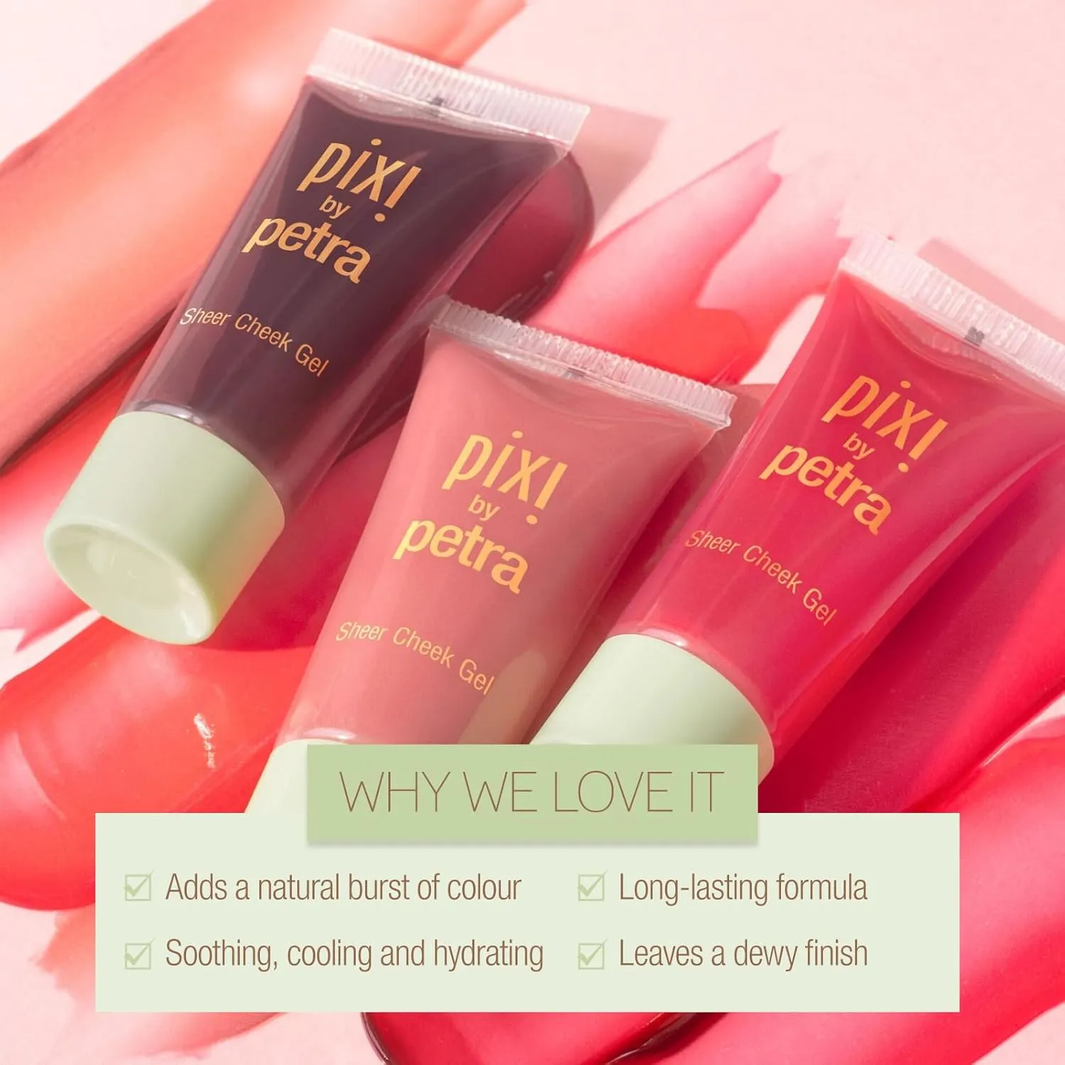 Pixi Sheer Cheek Gel - Flushed | Gel Blush For A Sheer Flush Of Colour | Oil-Free & Fragrance-Free Hydrating Liquid Blush | 0.45 Fl Oz