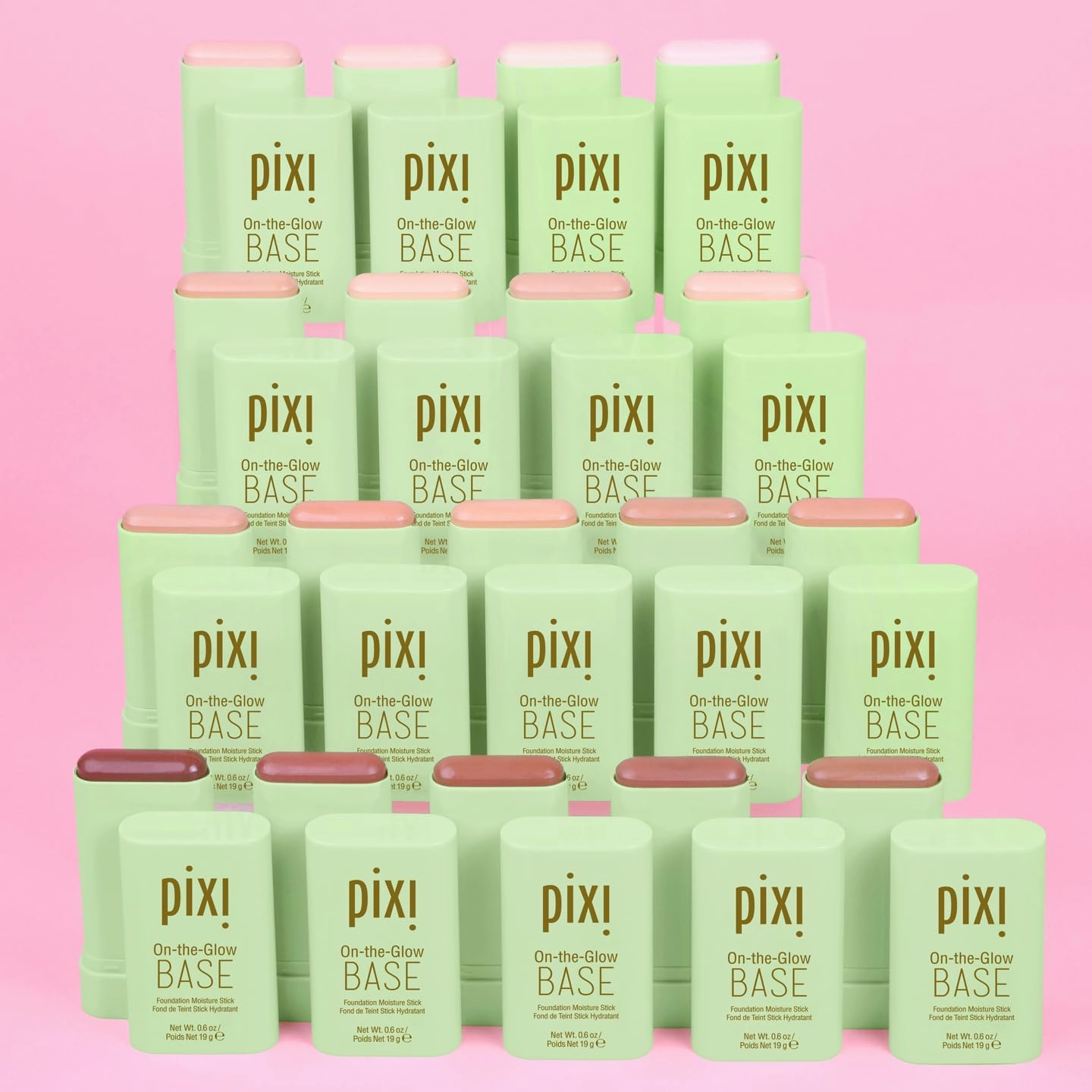 Pixi Beauty On-the-Glow Base| Tinted Moisturizer Foundation Stick | Cream: Fair/light, neutral shade| 0.6 oz / 19g