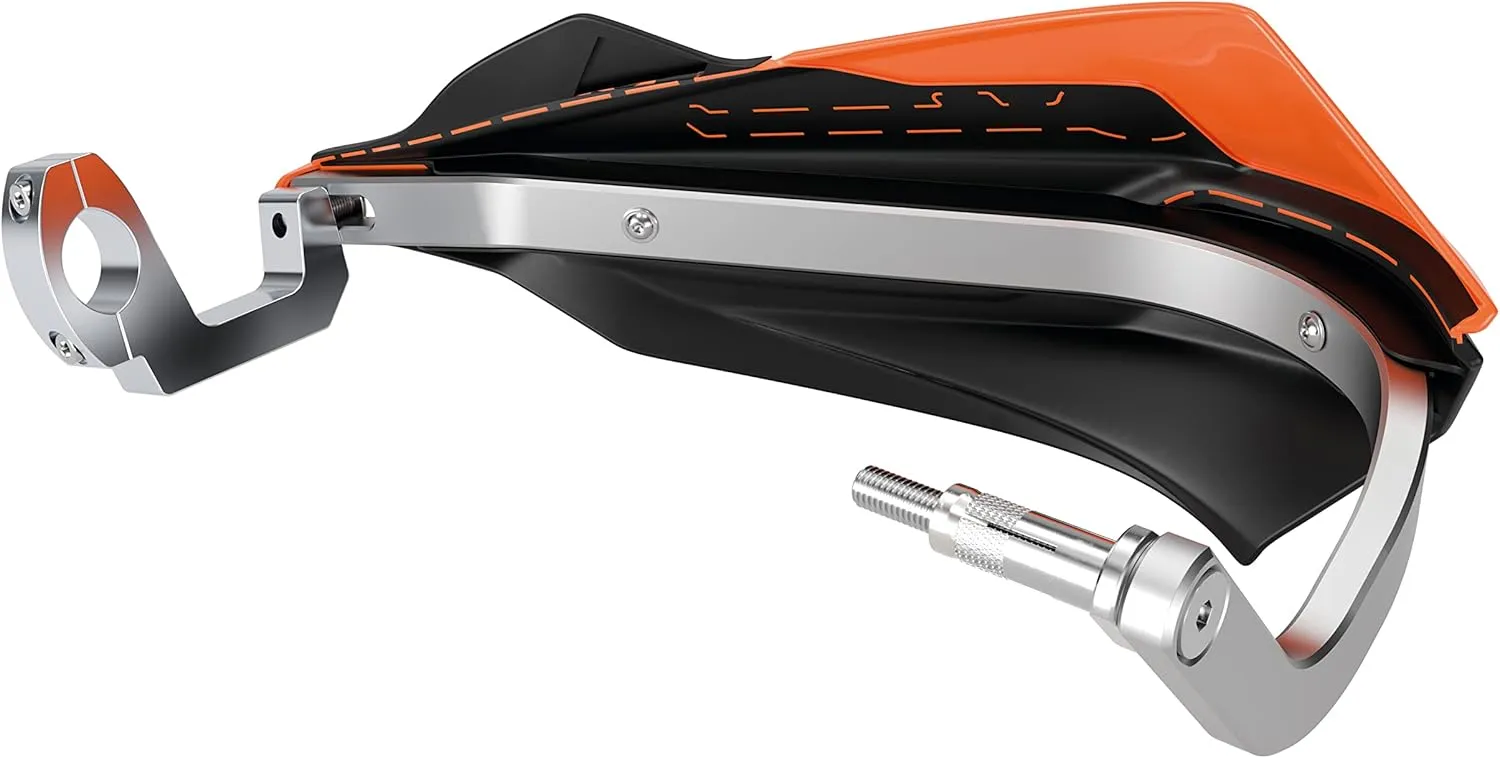 Polisport Trail Blazer Handguard - Full Wrap-Around Aluminum & Plastic Guard for Ultimate Coverage and Protection - Orange/Black