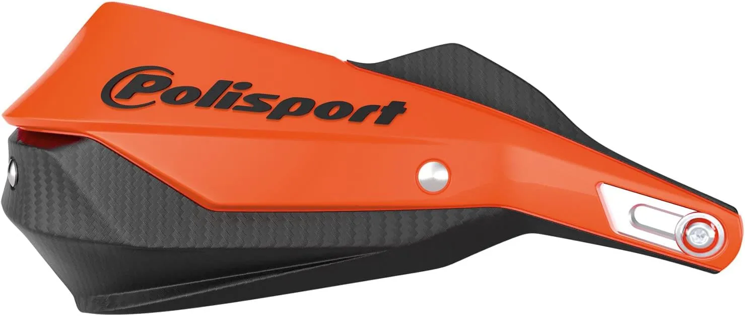 Polisport Trail Blazer Handguard - Full Wrap-Around Aluminum & Plastic Guard for Ultimate Coverage and Protection - Orange/Black