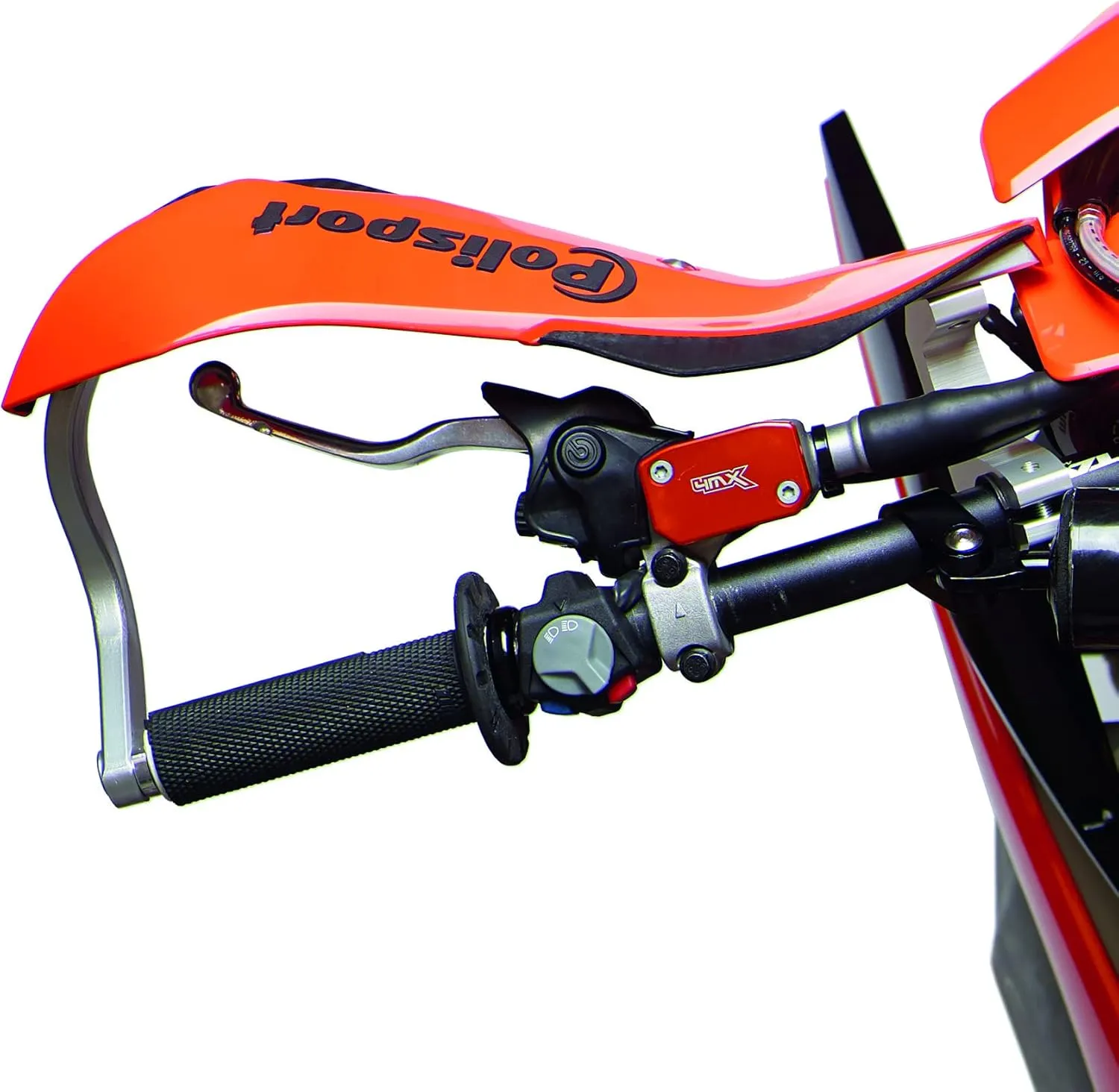 Polisport Trail Blazer Handguard - Full Wrap-Around Aluminum & Plastic Guard for Ultimate Coverage and Protection - Orange/Black