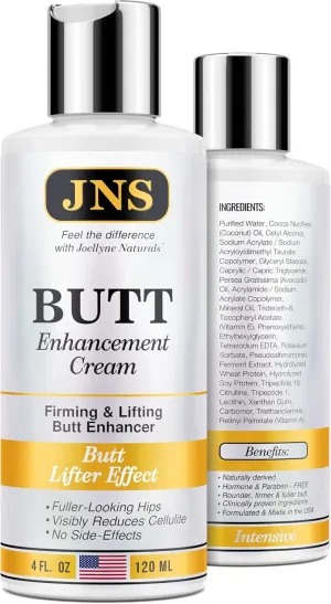 Powerful Butt Enlargement Cream - Made in USA - Firming & Lifting Effect - Hip Lift Up Formula for Fuller, Bigger, Natural Buttock Enhancement without Injections - 4 Fl Oz
