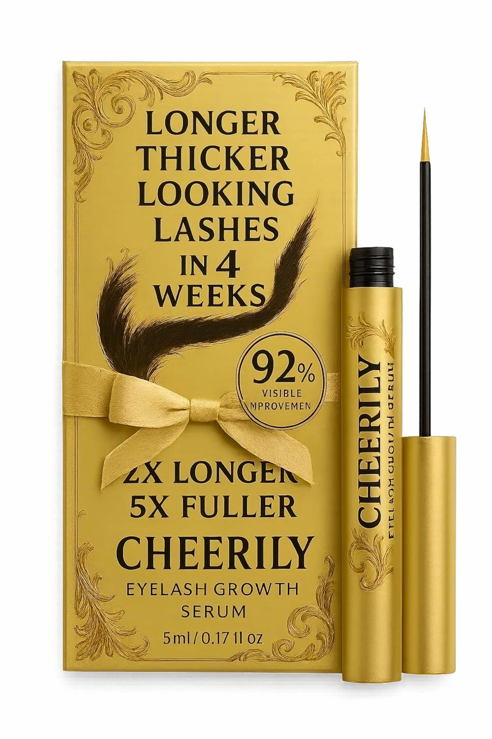 Premium Lash Serum for Eyelash Growth - Advanced Eyelash and Eyebrow Growth Serum for Longer, Fuller, Thicker Lashes with Natural & Vegan Formula Eyelash Serums for Sensitive Eye & Brow (5 mL)