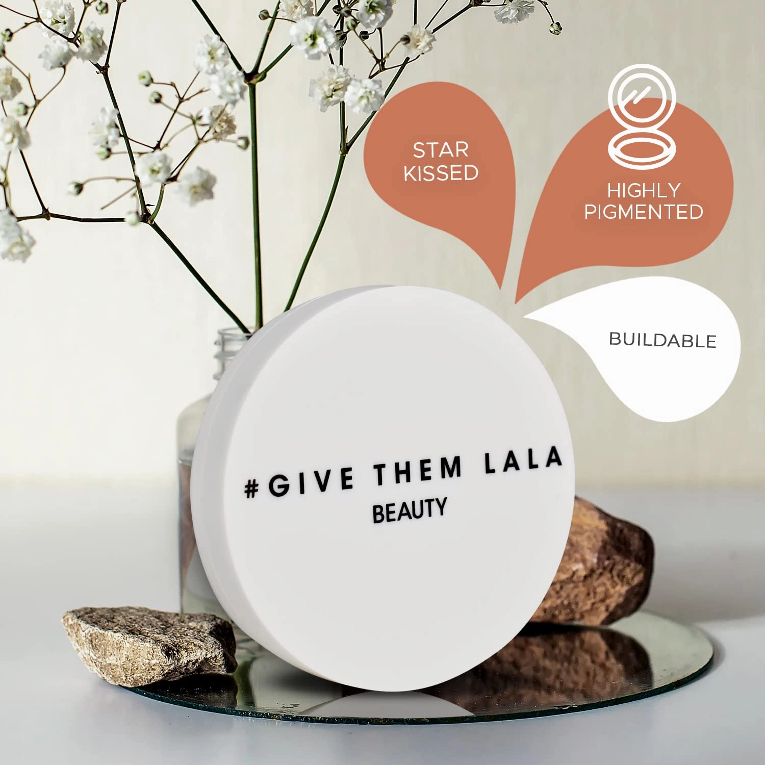 Pressed Highlighter By Give Them Lala- Highly Pigmented Powder Highlighter For Inner Corners, Cheekbones & Lips- Buildable Face Highlighter- Gluten-Free, Cruelty-Free & Vegan, Made In USA (Star Kissed)