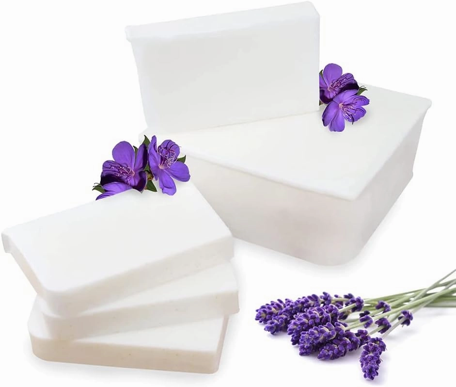 Primal Elements Lavender Essential Oil Soap Base - Moisturizing Melt and Pour Glycerin Soap Base for Crafting and Soap Making, Vegan, Cruelty Free, Easy to Cut - 2 Pound