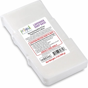 Primal Elements Lavender Essential Oil Soap Base - Moisturizing Melt and Pour Glycerin Soap Base for Crafting and Soap Making, Vegan, Cruelty Free, Easy to Cut - 2 Pound