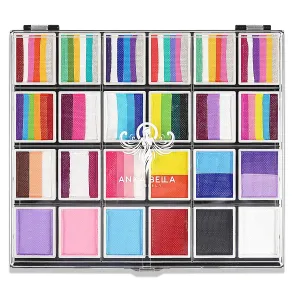 Professional Washable 24x10gm Face Paint for Kids & Adults,Water Based One Stroke Split Cake Face Painting Kit with Brushes,Non toxic ,Ideal for Easter/Parties/Halloween/Carnival