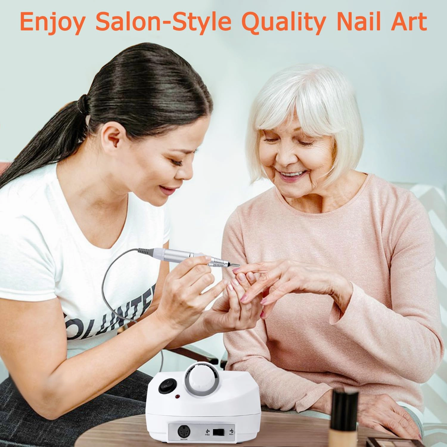 Professional Nail Drill Set 30000RPM E File Nail Drill Machine with Foot Pedal Nails Drill Bits Electric Acrylic Nail File Kits Nail Grinder for Gel Nails at Home Nail Salon Manicure Pedicure, White