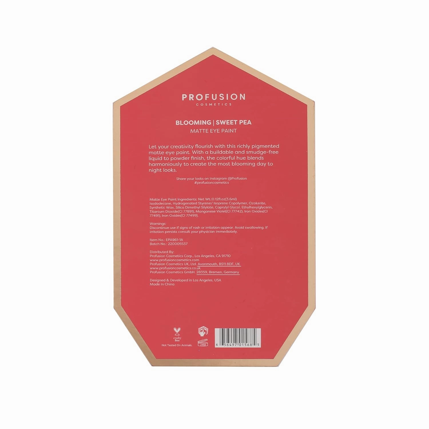 Profusion Cosmetics Matte Eye Paint Makeup, Super Bloom Vibrant Tool With Pigmented and Long Lasting Glow, Create Stunning Day to Night Looks, Sweet Pea