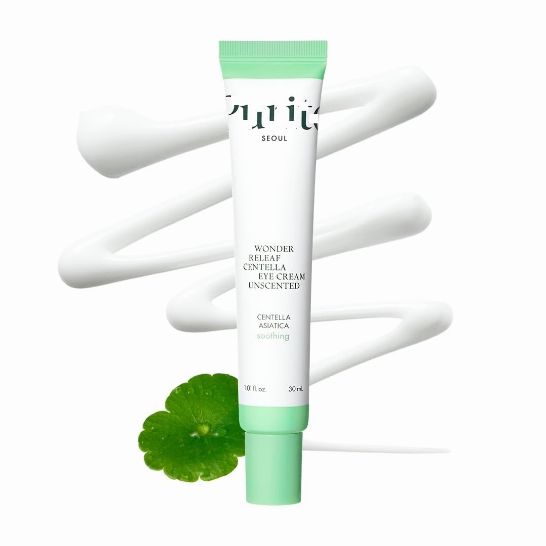 PU.RITO Centella Unscented Eye Cream, Korean Centella, for Sensitive Skin, Soothing, Facial Eye Cream for face, Dark Circles, Wrinkles, Puffiness, K-Beauty, Vegan & Cruelty-Free, 30ml 1fl.oz