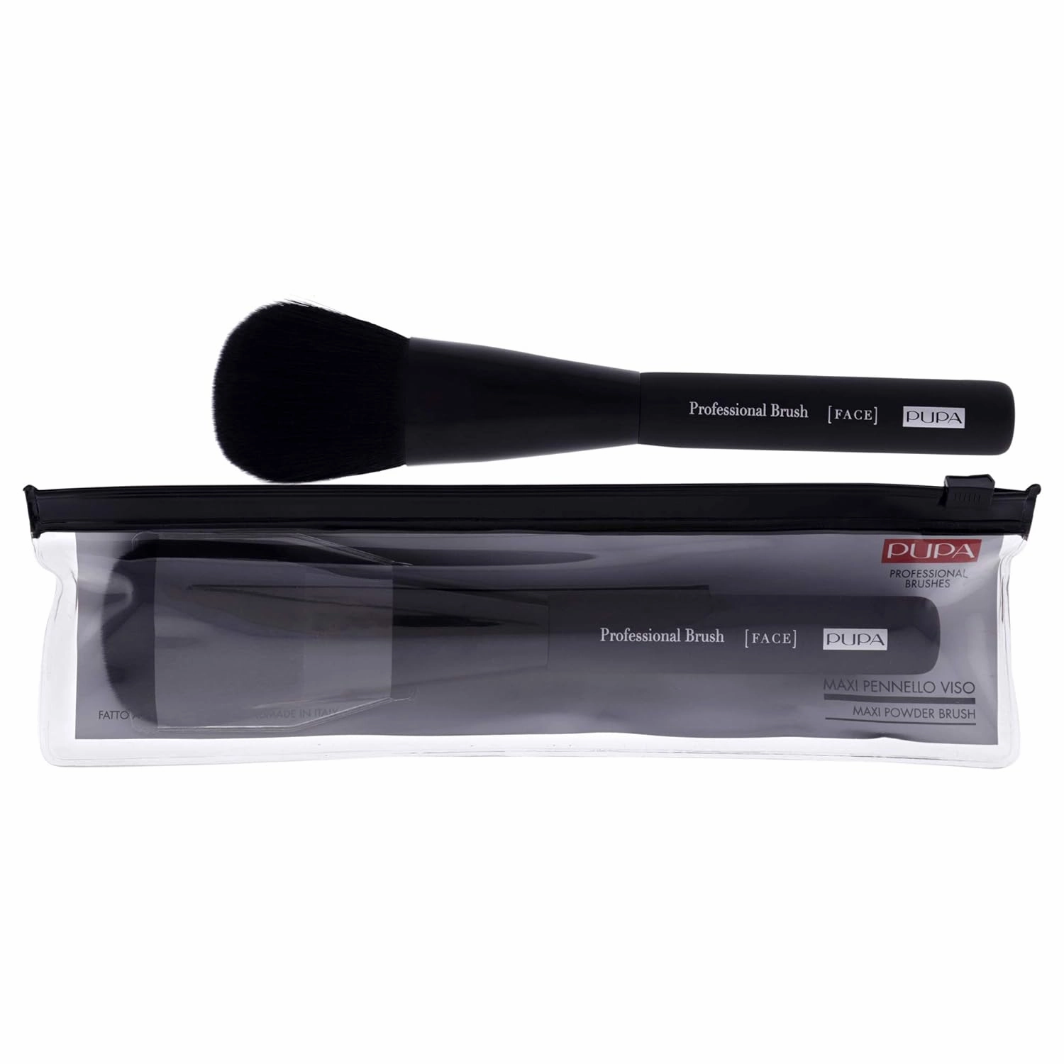 PUPA Milano Maxy Powder Brush - Ideal For Bronzers, Face Powders, And Powder Highlighters - Flawless Application On Wide Area Of Face And Body - Full Round Shape Bristles - Super Easy To Clean - 1 Pc