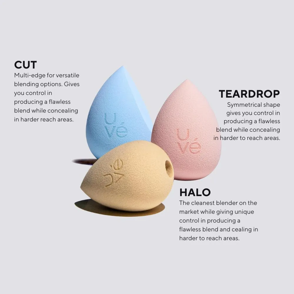 PURE Teardrop Makeup Blender Sponge, Streak Free Application of Liquid, Powder & Cream Foundation, Professional Complexion Blending Tool, Cruelty Free, Vegan, Latex Free