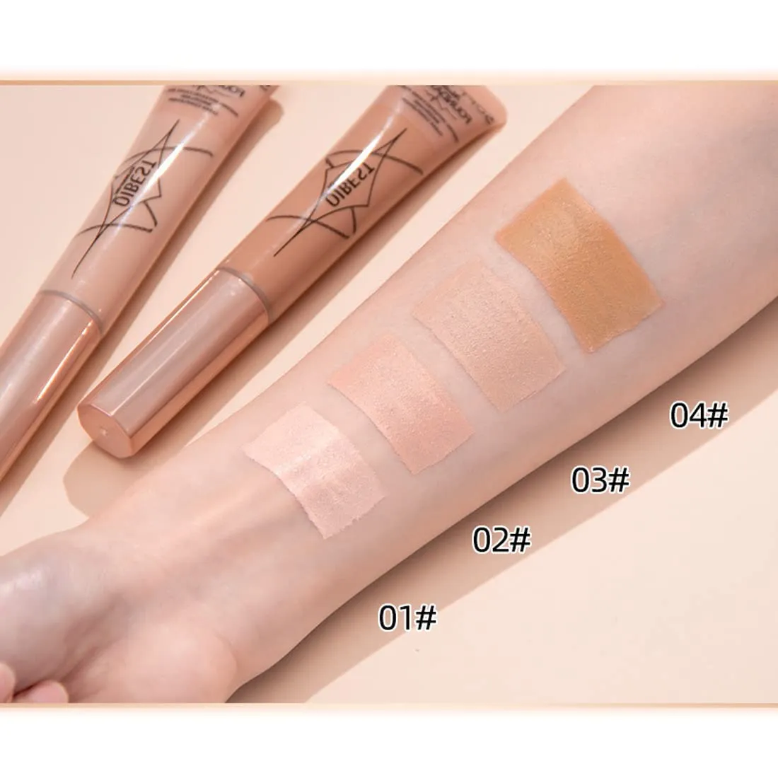 QiBest Air Cushion Waterproof liquid foundation Fully Covers Black Eyes concealer Matte Covers Invisible Pores Long term Natural Moisturizing Pure Essence Zero Cruel Women's Face Makeup Smooth and Light (B)
