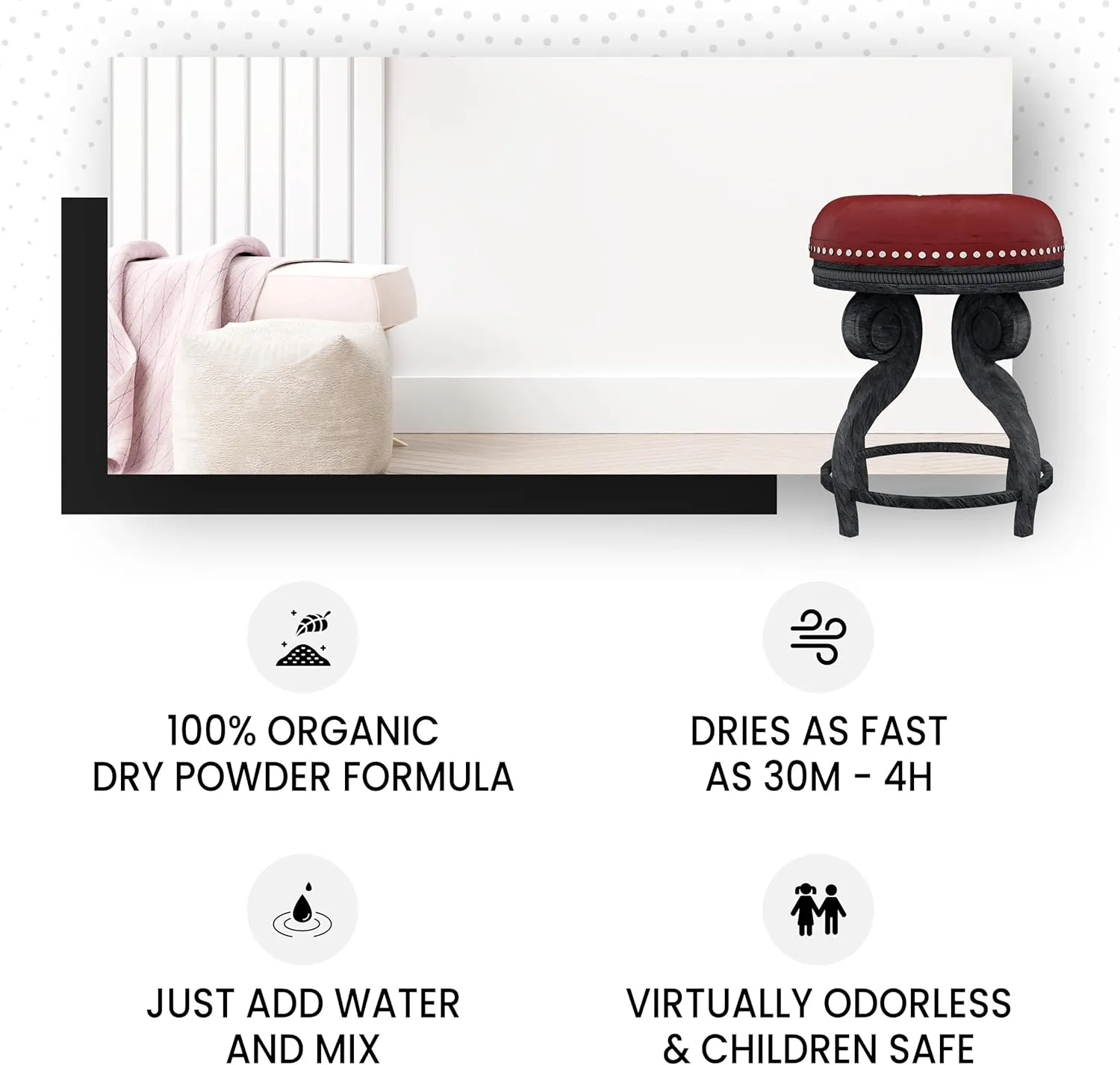 Real Milk Paint (Quart (32 oz), Black Wood Paint for Furniture, Matte Paint for Cabinets, Walls, Brick, and Stone, Water Based Organic, No VOC, Arabian Night, 1 Quart
