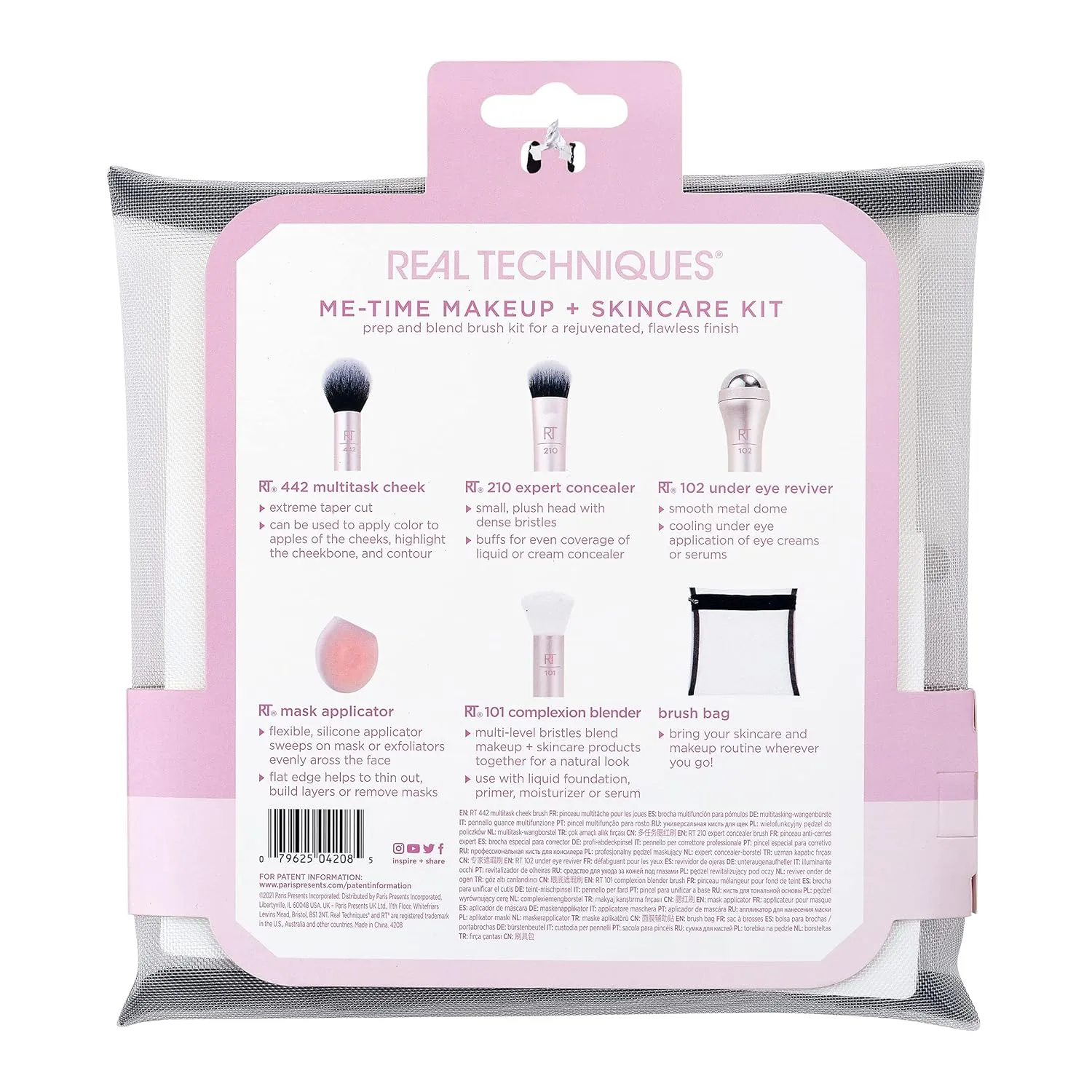 Real Techniques Limited Edition Me Time Makeup Brush and Skin Care, 6 Piece Valentine’s Day Gift Set, Perfect For Wife, Spouse, Girlfriend, Significant Other, or Daughter