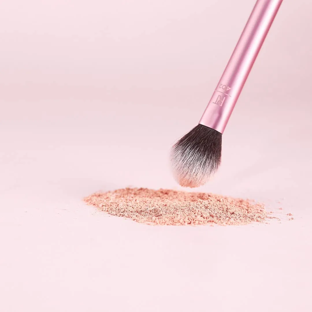 Real Techniques Professional Powder Setting Makeup Brush, Helps Lock in Foundation and Concealer, Pink, (Pack of 4)