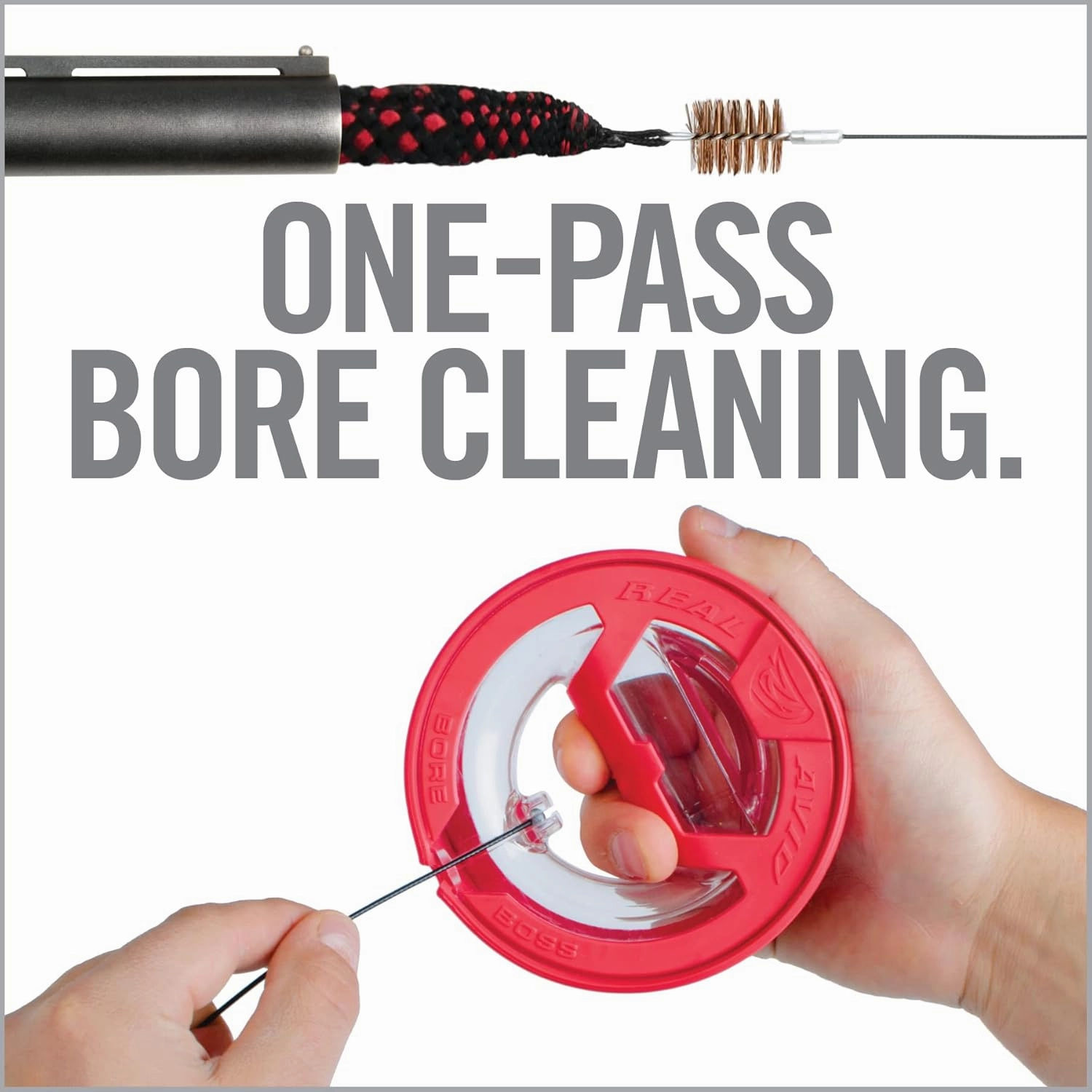 Real Avid Bore Cleaning Combo | Bore Boss Cleaning System | Rapid Pull Through Barrel & Bore Cleaning Cable w/Integrated Brush & Mop   CLP Cleaner and Lubricant