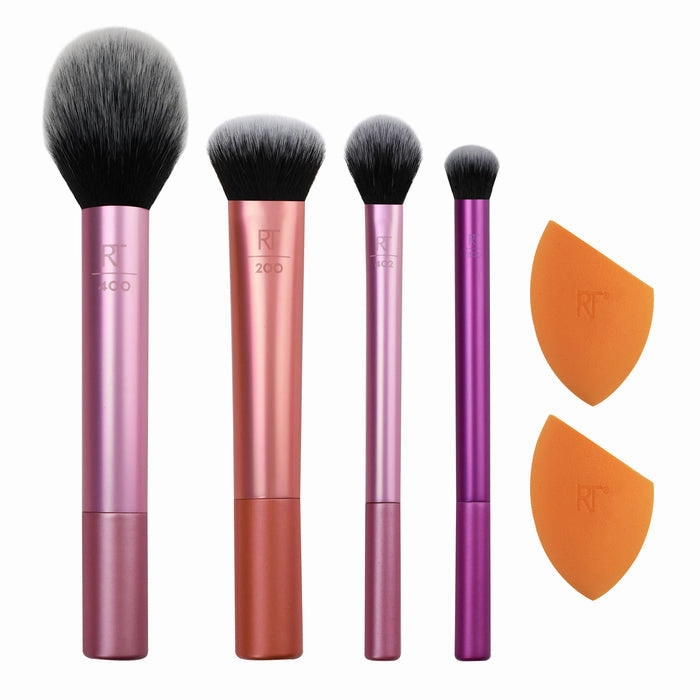 Real Techniques Everyday Essentials Makeup Brush Set with Sponge - 6 Pcs set