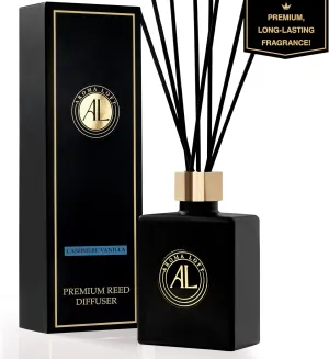 Reed Diffuser-Cashmere Vanilla Reed Diffusers for Home-5 oz.Oil Diffuser Sticks - Bathroom Diffuser Set-Scent Diffusers for Home- Oil Diffuser Reeds,-Scent Sticks in Oil-Office Smell Good Stuff