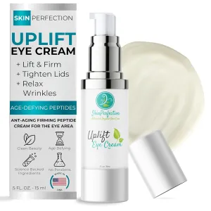 Revitalize Your Eyes: Uplift Anti-Aging Eye Cream for Dark Circles, Wrinkles & Puffiness Copper Cream Peptide Complex Haloxyl Lift Tighten Droopy Lids Argireline Matrixyl Pepha Tight .5 oz