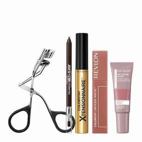 REVLON Sunset Siren Deluxe Bundle, Get the Look with Madelyn Cline, including ColorStay Multiplayer Eye Pencil, ColorStay Limitless Matte Lipstick, Illuminance Gel Serum Blush, Pack of 5