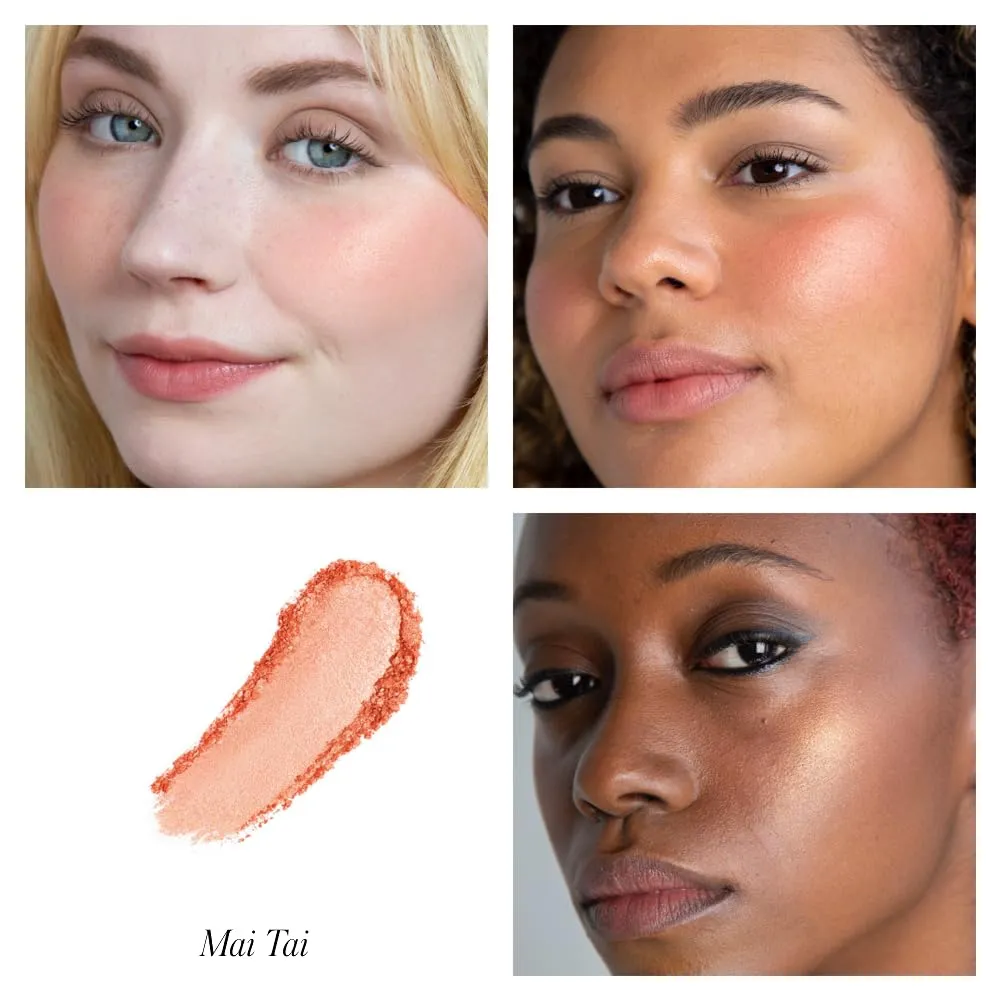 RMS Beauty ReDimension Hydra Powder Blush - Powder Gel Blush for Cheeks, Blush Cream, Cream Blush Makeup Shimmer Blush Powder Cheek Tint, Face Blushes