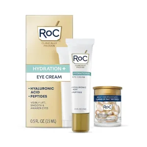 RoC Multi Correxion Hyaluronic Acid Anti Aging Under Eye Cream for Puffiness & Dark Circles (.5 OZ)   RoC Retinol Capsules (7 CT), Skin Care Routine, Fragrance & Paraben Free for Women and Men