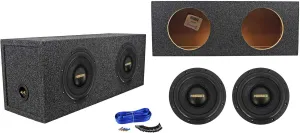 Rockville (2) Punisher 10D1 10" 4800w Competition Car Subwoofers Sealed Sub Box