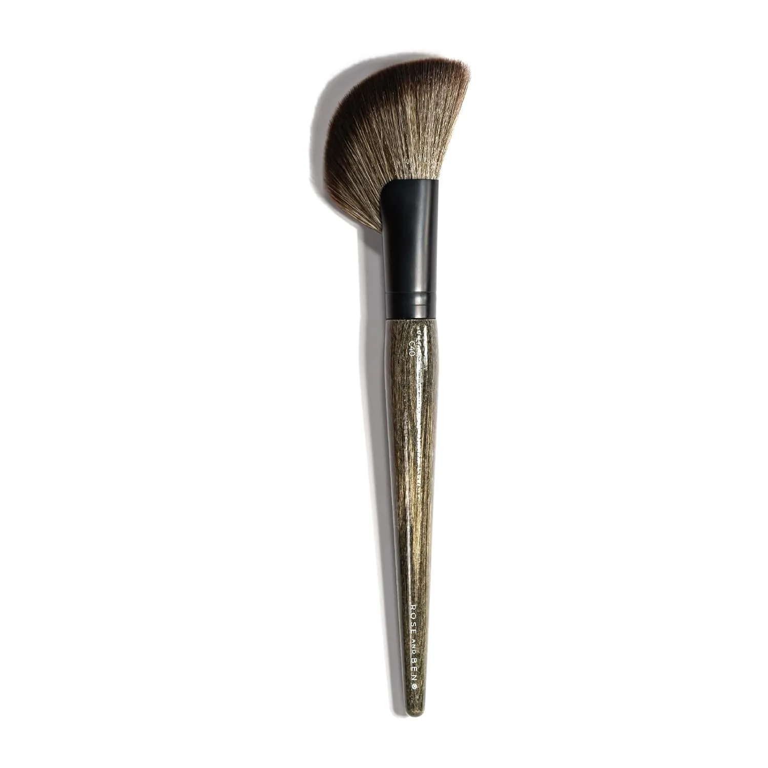 Rose and Ben Beauty C40 Bronzer Brush | Flawless Bronzer, Powder, & Contour Application | Professional Blending & Contouring Face Brush