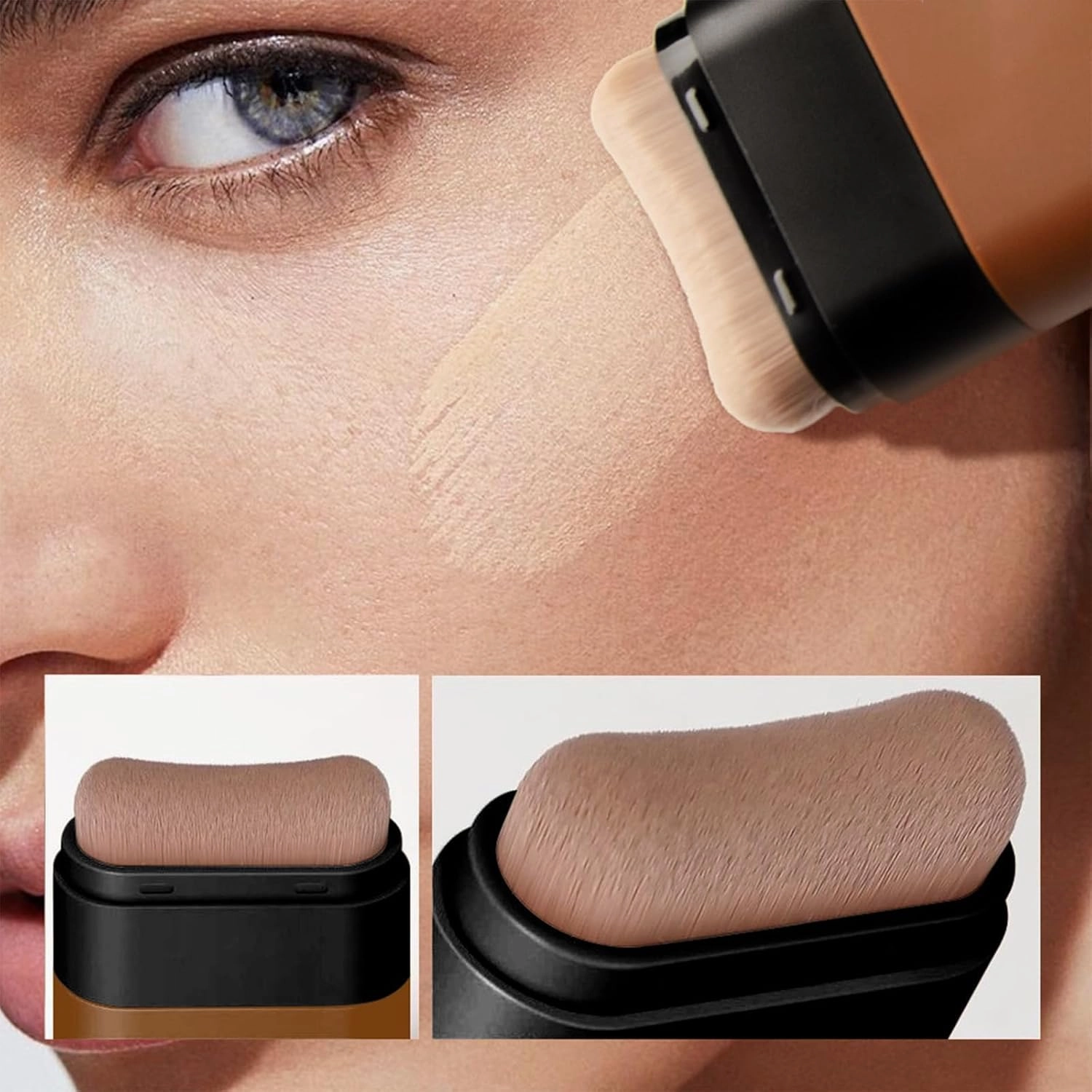 Roseionly Makeup Foundation, Flawless Eraser Foundation Stick,Hydrating Lightweight Foundation Stick with Brush,Instant Concealing Foundation Stick with Built-In Brush (02#)