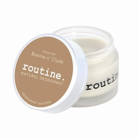 Routine. Natural and Aluminum Free Deodorant (2 Fluid Oz.) for Women and Men | Bonnie n Clyde Jar | Unscented (Cream Jar Formula)