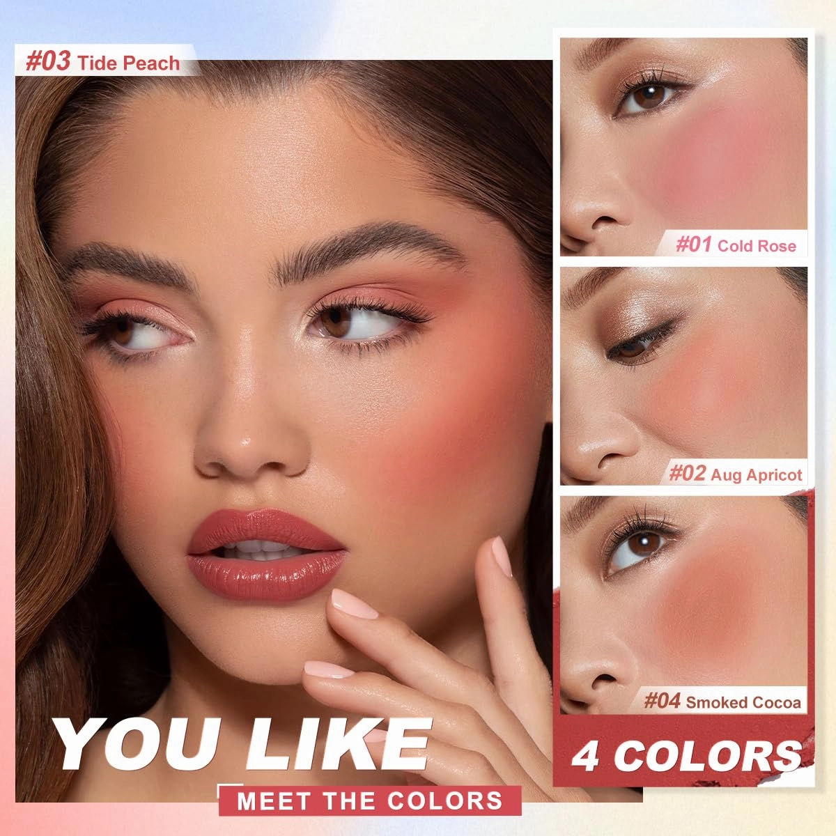 SACE LADY Creamy Blush Face Makeup, No Drying Blusher Cosmetics Pigmented Smooths Nourishes for Lip Eye Cheek Beauty Make Up, 0.31Oz (#04, 0.31Oz)