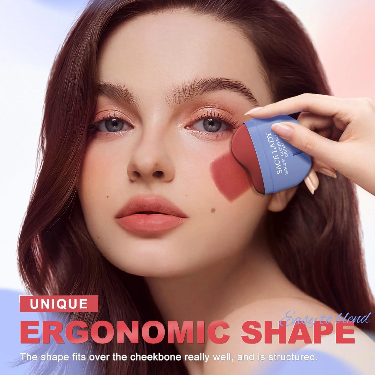 SACE LADY Creamy Blush Face Makeup, No Drying Blusher Cosmetics Pigmented Smooths Nourishes for Lip Eye Cheek Beauty Make Up, 0.31Oz (#04, 0.31Oz)