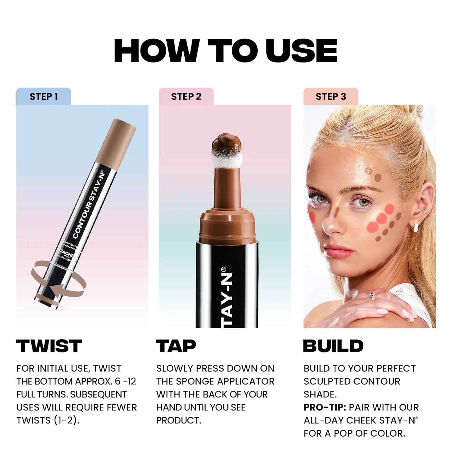 Sacheu Liquid Contour STAY-N Long Wear Bronzer Cream Contour Makeup — Long Lasting, Blendable, & Lightweight Formula — Vegan & Cruelty-free, Giving Boss