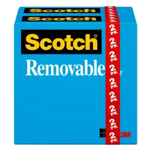 Scotch Removable Tape, 3/4 in x 1,296 in, 2 Boxes/Pack, Post-it Technology (811-2PK)