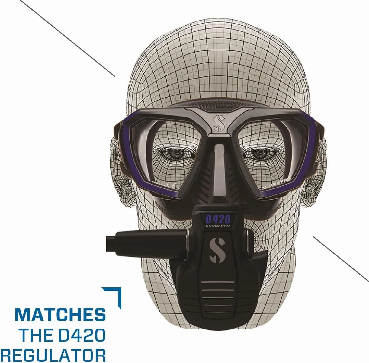 Scubapro D-Mask Diving Mask - includes Mounting Adapter for The HUD Dive Computer