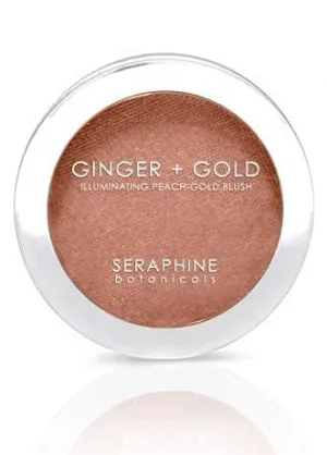 Seraphine Botanicals Ginger   Gold Illuminating Peach Frosting Blush - Vegan Cheek Color 0.11 oz