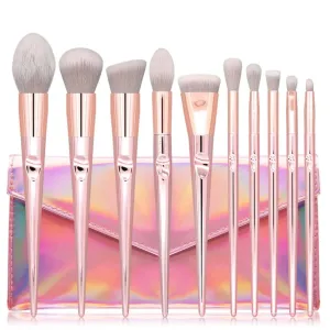 Set Of 10 Makeup BrushesPink Loose Powder Eye Shadow Brush SetBrush Beauty Tools(1,D)