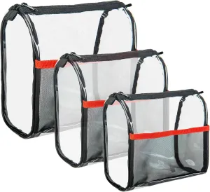 SHANY Travel Makeup Bags - Clear Cosmetics Bags - 3 Assorted sizes - Weekend Adventure Trio