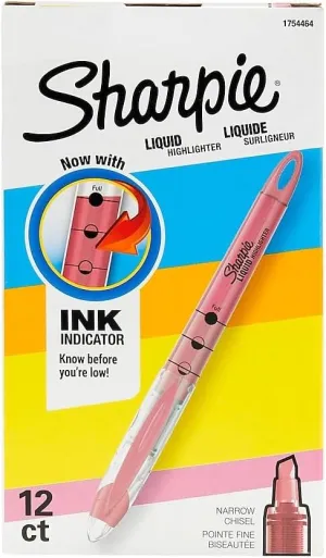 Sharpie 1754464 Accent Liquid Pen Style Highlighter Chisel Tip Fluorescent Pink Dozen
