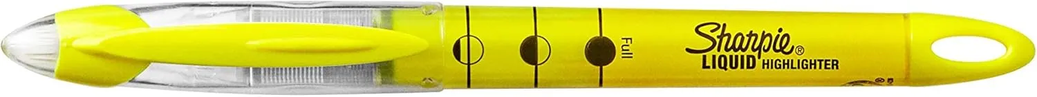 Sharpie Liquid Highlighters, Chisel Tip, Fluorescent Yellow, 12 Count