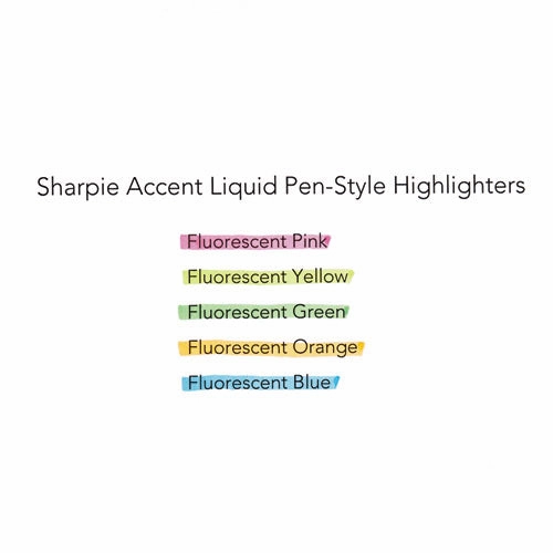 Sharpie® Liquid Pen Style Highlighters, Fluorescent Pink Ink, Chisel Tip, Pink/black/clear Barrel, Dozen