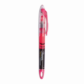 Sharpie® Liquid Pen Style Highlighters, Fluorescent Pink Ink, Chisel Tip, Pink/black/clear Barrel, Dozen