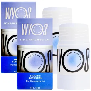 Shaving Cream Sticks 2 Pack, Travel Size, Vegan, Cruelty Free, Clean Label, Sulfate Free, Paraben Free, Leak Free, No Mess, Hydrating Smooth Lather, Sensitive Skin Close Shave For Women and Men