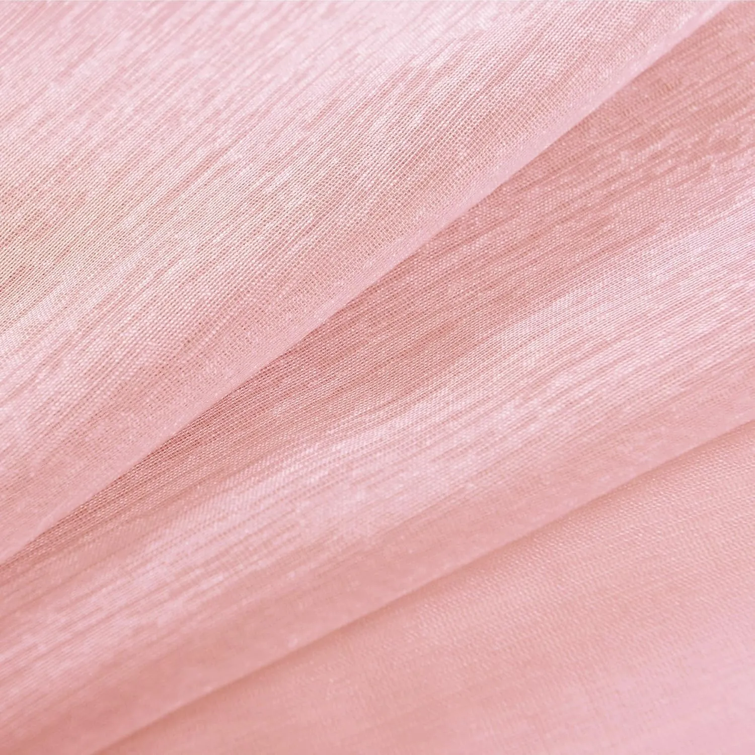 Sheer Pink Curtains 2 Panels 84 Inches Long Grommet Window Voile Drape Transparent Faux Linen Semi Sheer Curtain for Bedroom Girls Room Decor Living Room Wide 52 Length Nickel Soft Light Blush Pink